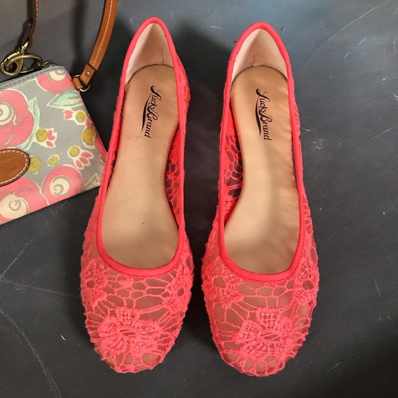 NWT Luck Brand Elisabeta Crochet Flats Lace Floral - Picture 1 of 4